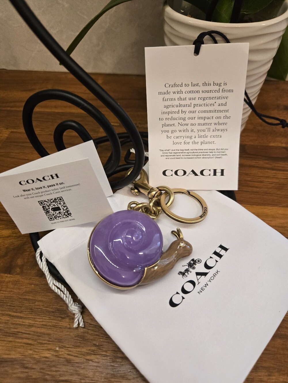 Coach Purple Snail Keychain Charm - Picture 2 of 4
